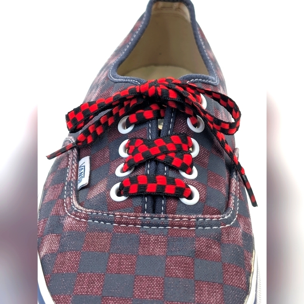 Vans Doren Red and Black Checkerboard With Checkered Shoelaces Men 10.5 Women 12 - Picture 9 of 17